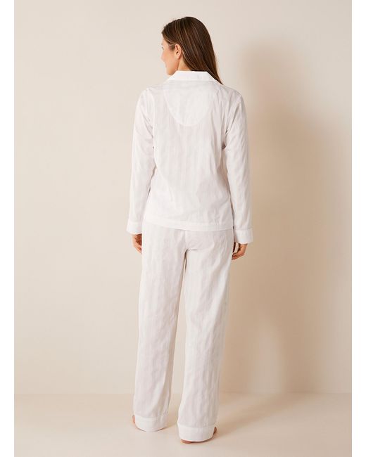 Ralph Lauren Natural White Striped Pyjama Set