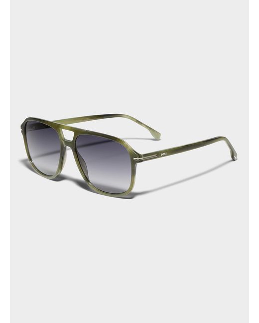 Boss Blue Olive Aviator Sunglasses for men