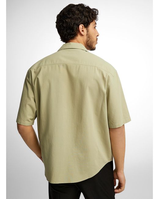 AMI Green Embroidered Pocket Casual Shirt for men