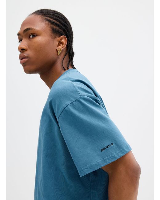 Papi Blue Small Logo Oversized T for men