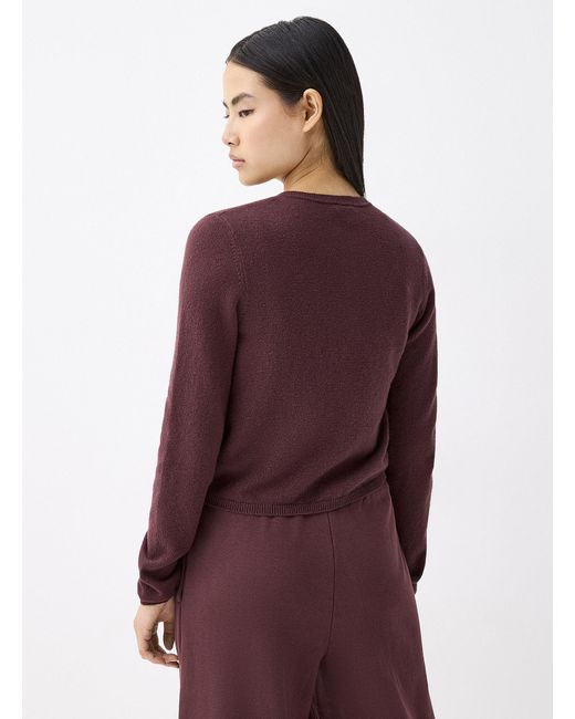 Twik Purple Boxy Rounded Neck Cardigan