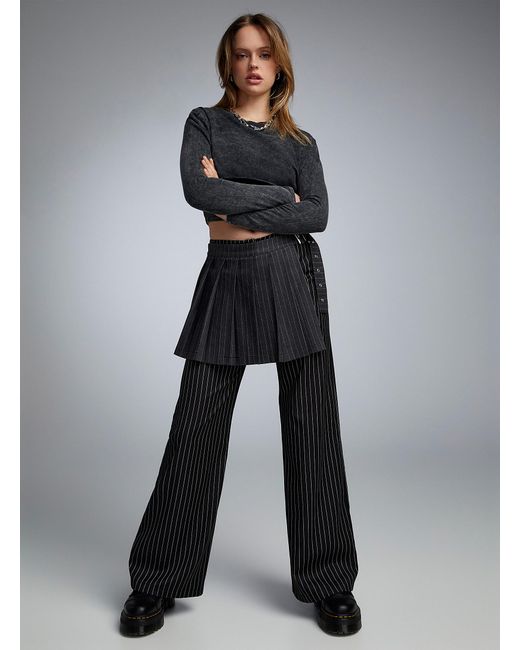 The Ragged Priest Blue Striped Skirt Pant