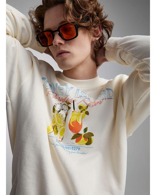 Coney Island Picnic White Resort Graphic Sweatshirt for men