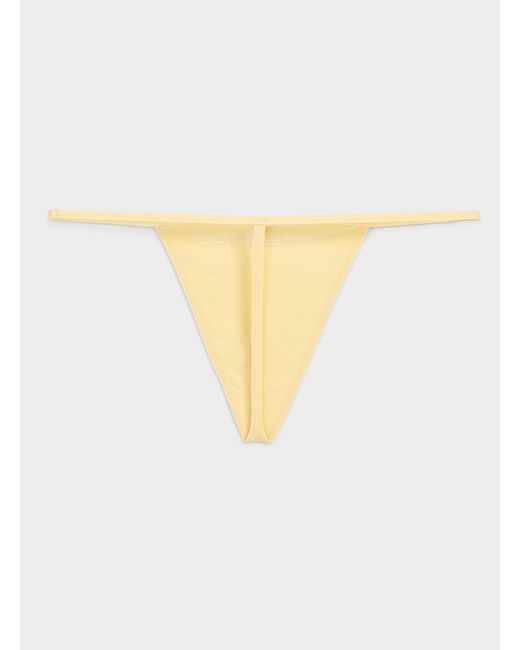 Miiyu White Minimalist String Thong Organic Cotton And Tm Modal