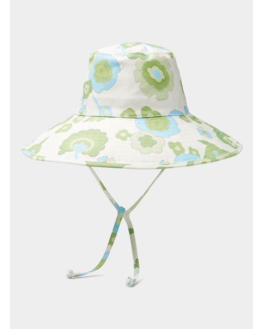 Holiday Floral Bucket Hat in Lime Green 