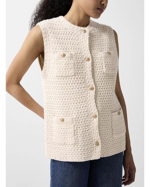 Vanessa Bruno Natural Golden Buttons Knit Blazer