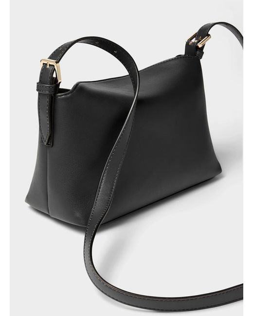 Simon's Black Smooth Structured Faux