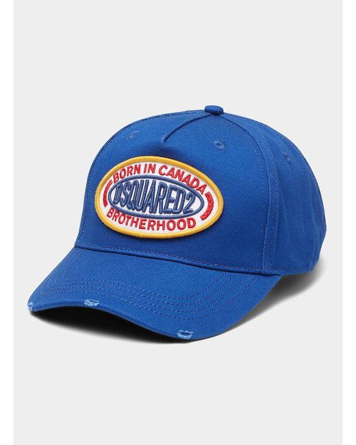 DSquared² Cotton Brotherhood Crest Cap in Blue for Men - Lyst