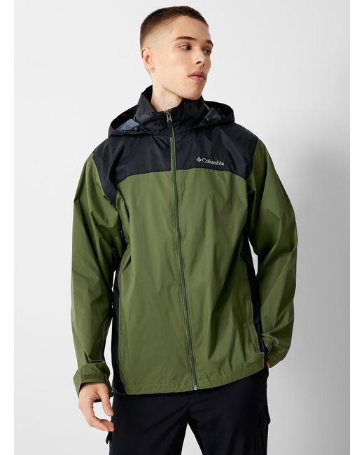 Columbia Green Glennaker Lake Retractable Hood Raincoat for men