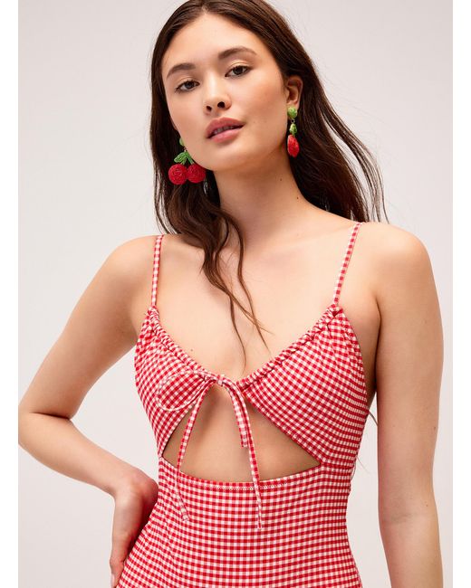 Simon's Pink Gingham Cutout One