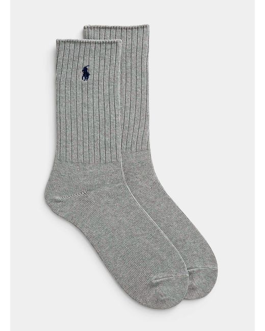 Polo Ralph Lauren Gray Signature Solid Ribbed Socks for men