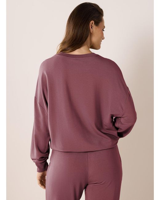 Miiyu Purple Centre Seam Soft Lounge Sweatshirt