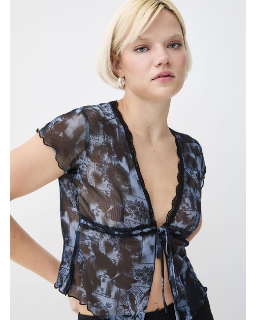 Twik Blue Tie Open Mesh Tee
