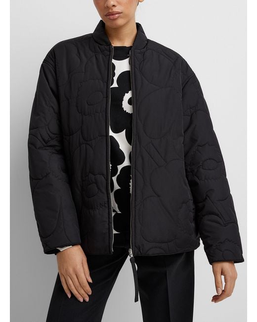 Marimekko Black Kuori Unikko Reversible Quilted Jacket