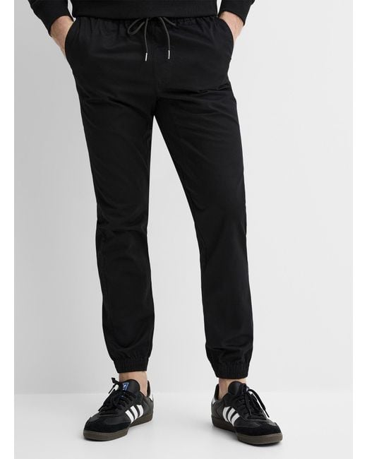 Le 31 Black Stretch Chino joggers for men