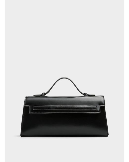 Simon's Black Rectangular Baguette Bag