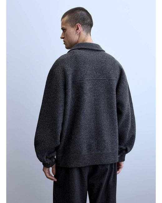 Le 31 Black Structured Wool Felt Cardigan Studio Capsule for men