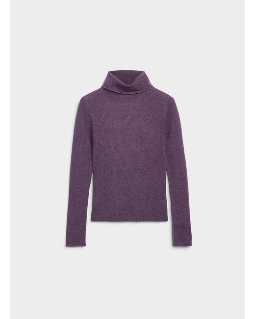 Contemporaine Purple Pure Cashmere Turtleneck Sweater