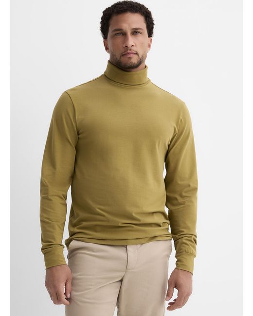 Le 31 Green Soft Jersey Turtleneck T for men