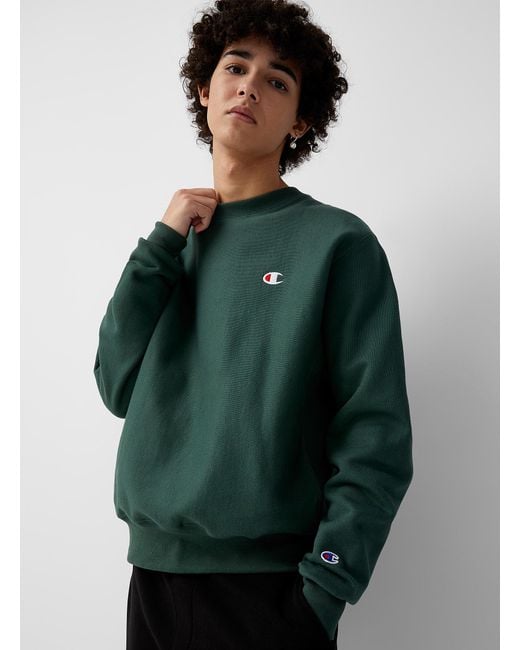 Champion C Logo Reverse Weave Sweatshirt in Green for Men | Lyst