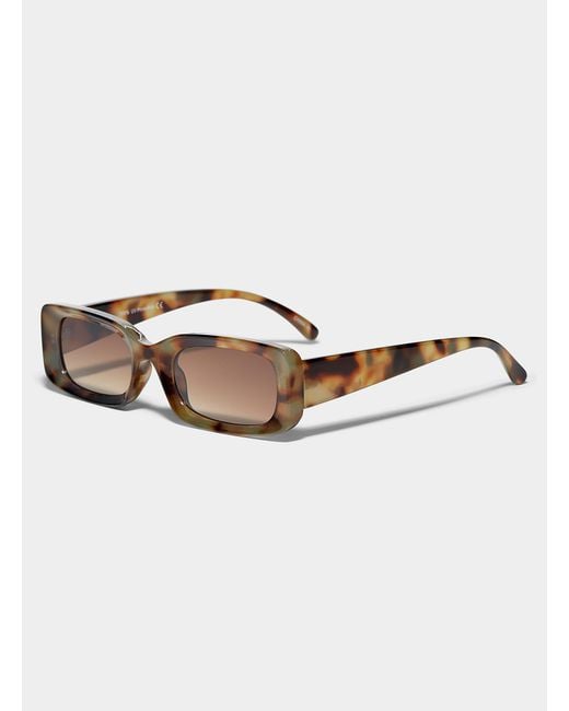 Simon's Gray Abigail Narrow Rectangular Sunglasses