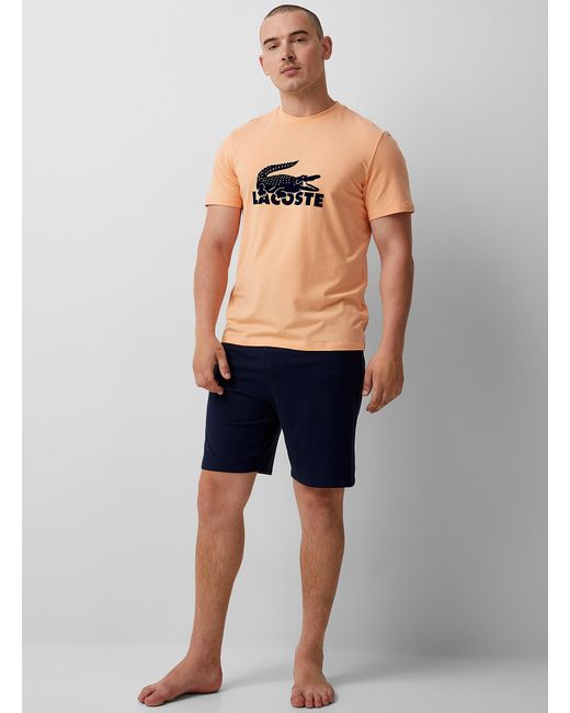 Lacoste Felt Logo Pyjama Set in Marine 