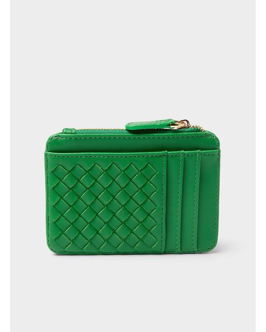 Simon's Green Basketweave Card Holder