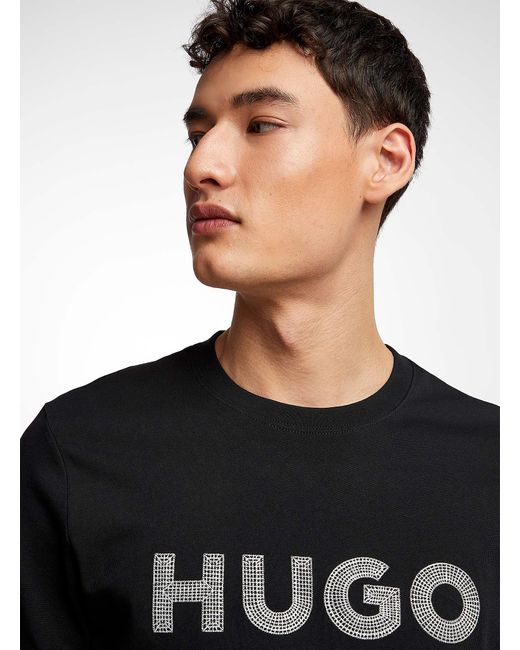 HUGO Black Drochet Logo T for men