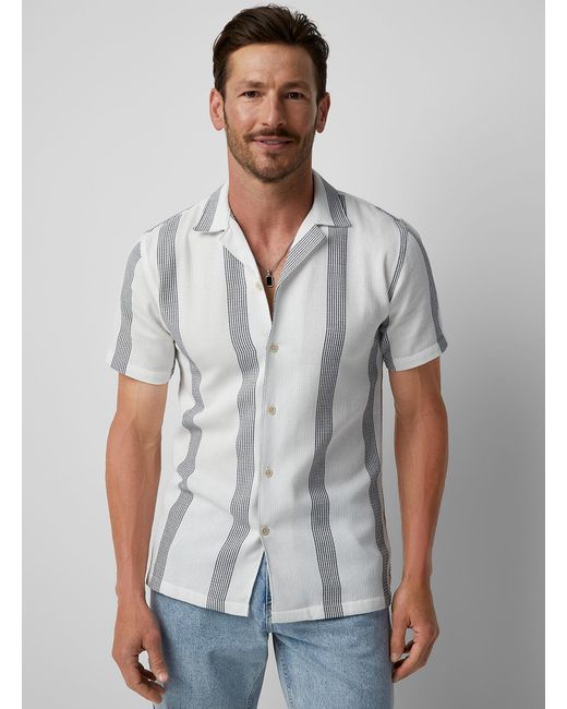 Lindbergh Gray Striped Knit Shirt for men