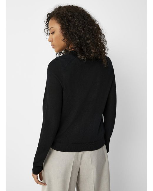 Contemporaine Black Responsibly Sourced Merino Wool Crew