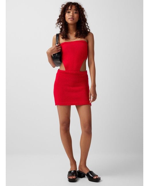 Lioness Red Cutout Tube Knit Dress