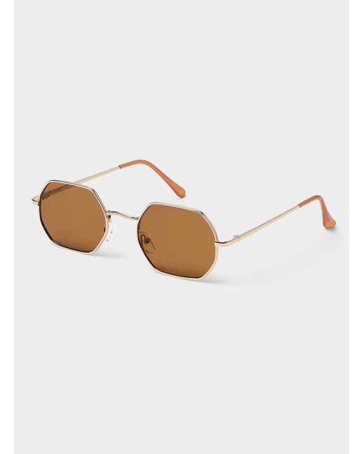 Simon's White Cherie Hexagonal Sunglasses