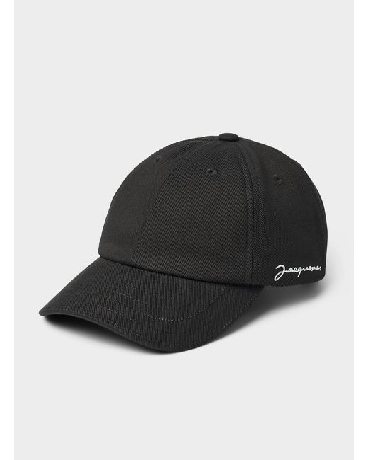 Jacquemus Black Streamlined Logo Cap for men