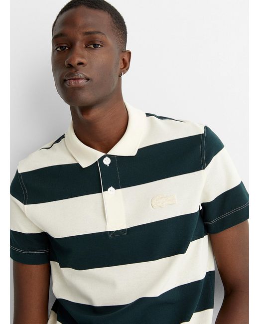 lacoste patterned polo
