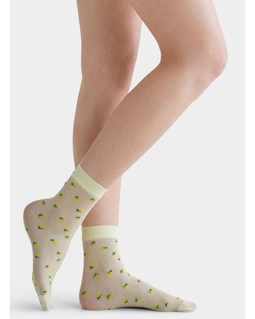 Pretty Polly Multicolor Lemon Sheer Ankle Sock