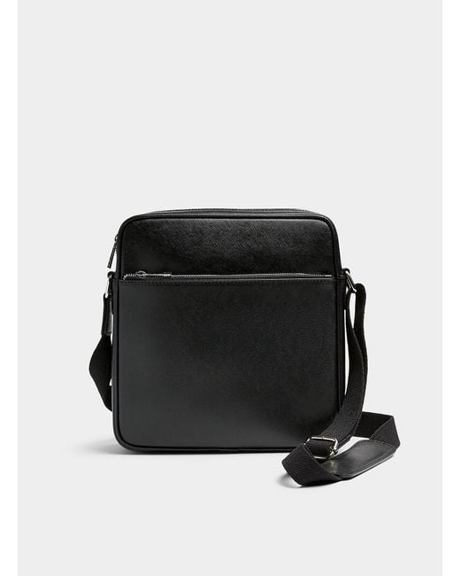 Le 31 Black Saffiano Square Shoulder Bag for men