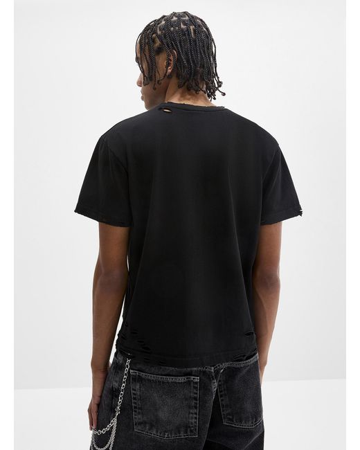Djab Black Distressed Solid T for men
