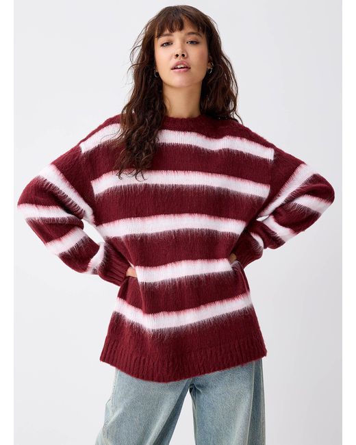 Twik Red Striped Fuzzy Sweater