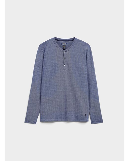 Polo Ralph Lauren Blue Herringbone Henley for men