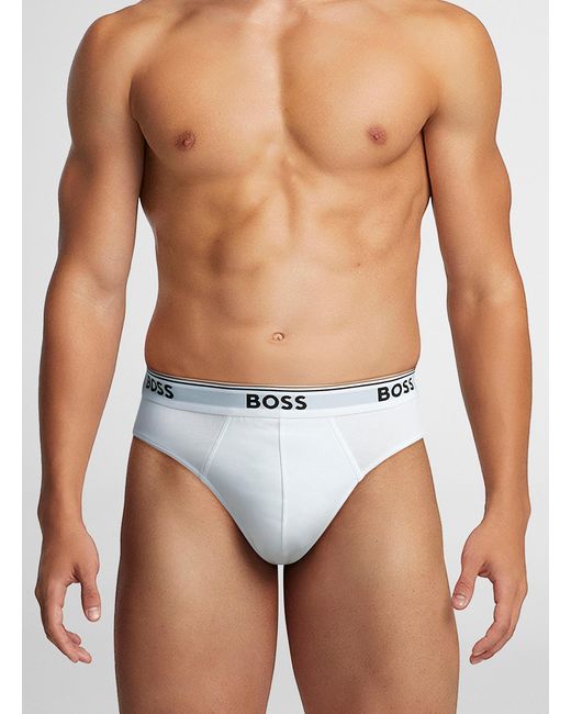 Boss White Classic Solid Briefs 3 for men
