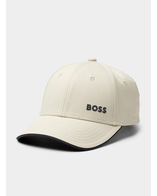 Boss Natural Grey Logo Trimmed Cap for men