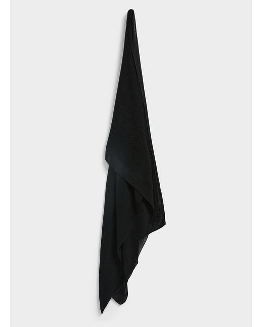 Simon's White Rolled Trim Solid Scarf