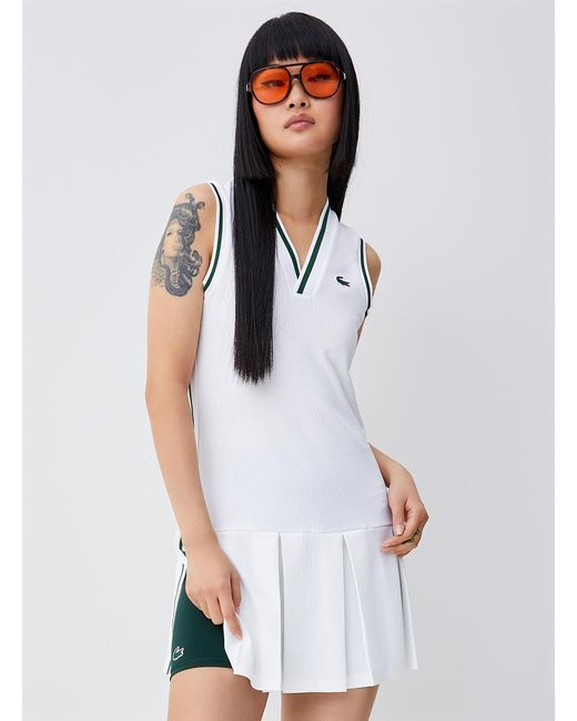 Lacoste White Striped Bands Tennis Dress