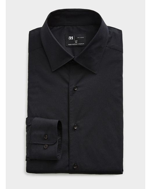 Le 31 Black Stretch Solid Shirt Athletic Fit for men