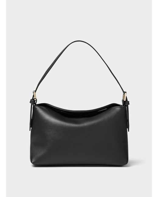 Simon's Black Smooth Structured Faux