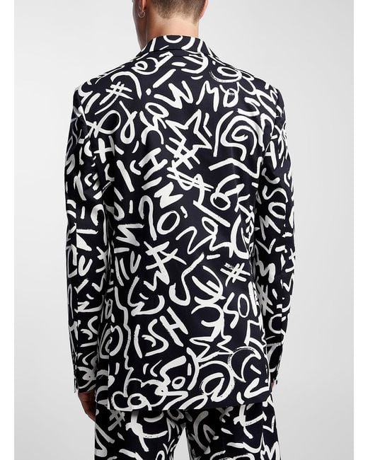 Moschino Multicolor Graffiti Twill Jacket for men