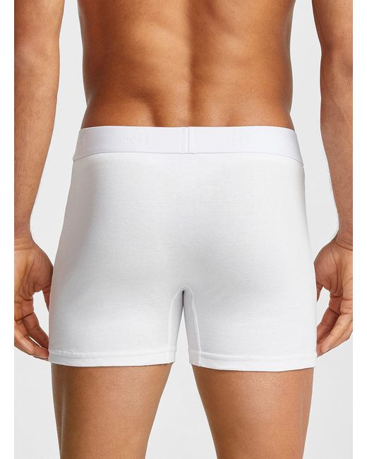 Le 31 White Solid Organic Cotton Boxer Briefs 2 for men