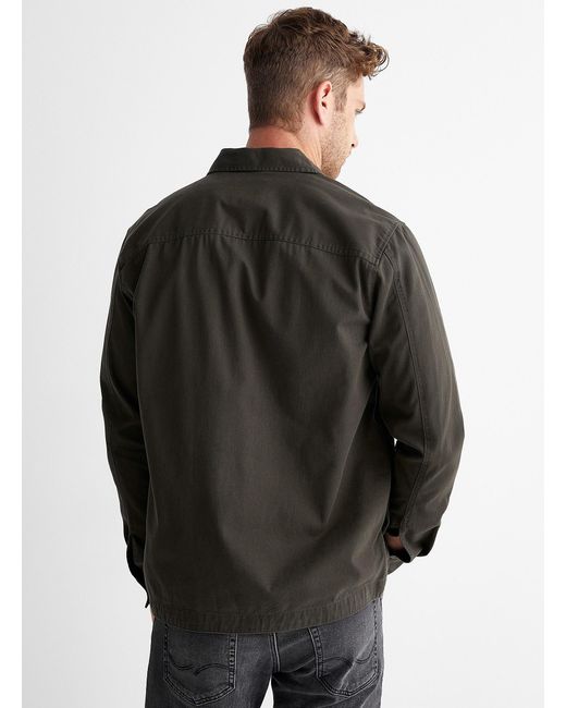 Only & Sons Black Solid Twill Overshirt for men