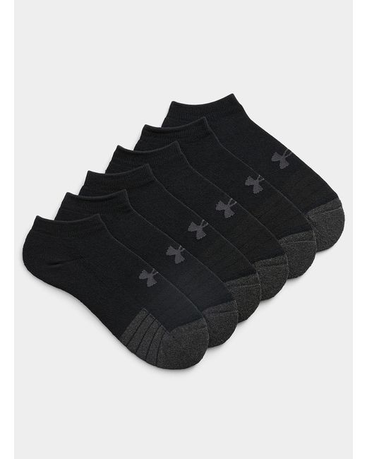 Under Armour Black Performance Tech Padded Ped Socks Set Of 6 for men