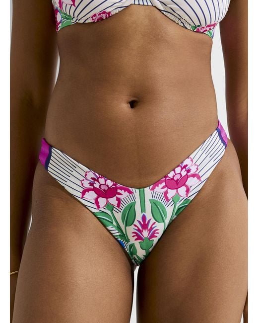 Maaji White Splendour Flower And Stripe High